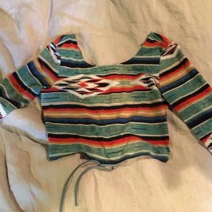 Aztec print crop top